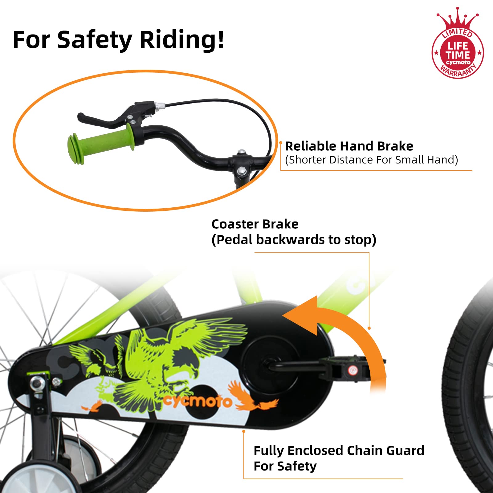 Amazon | cycmoto Hawk 14インチ キッズバイク ハンドブレーキ